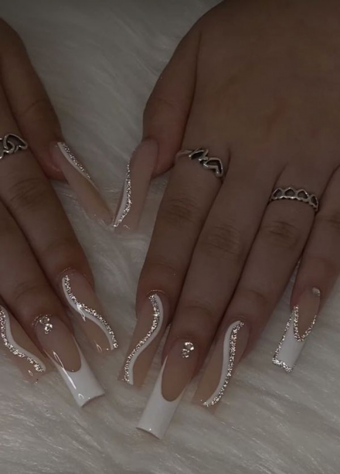 White Valentine Press-on Nails